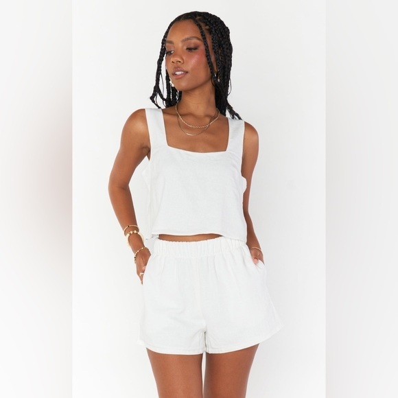 SHOW ME YOUR MUMU Hendrix Short In White Linen - Picture 7 of 10